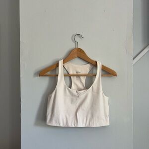 White Racerback Tank Top Sports Bra